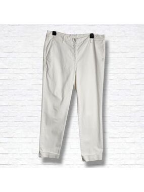 Brunello Cucinelli White Cropped Trouser Pants Size 10 US